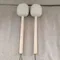 Two Pieces Professional Felt Mallet Gong Hammer with Wooden Handle Percussion Musical Instrument