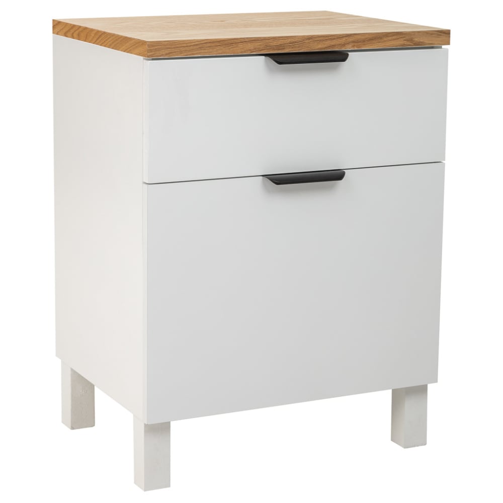 Table de chevet en bois avec 1 tiroir et 1 porte 45x35x60h cm