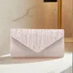 Borsa da sera in raso da donna con strass increspato Pochette in argento Borsa a tracolla con catena
