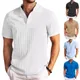 Camicia jacquard a righe traspirante di alta qualità da uomo nuova estate 2025 risvolto camicia casual comoda ed elegante a maniche corte