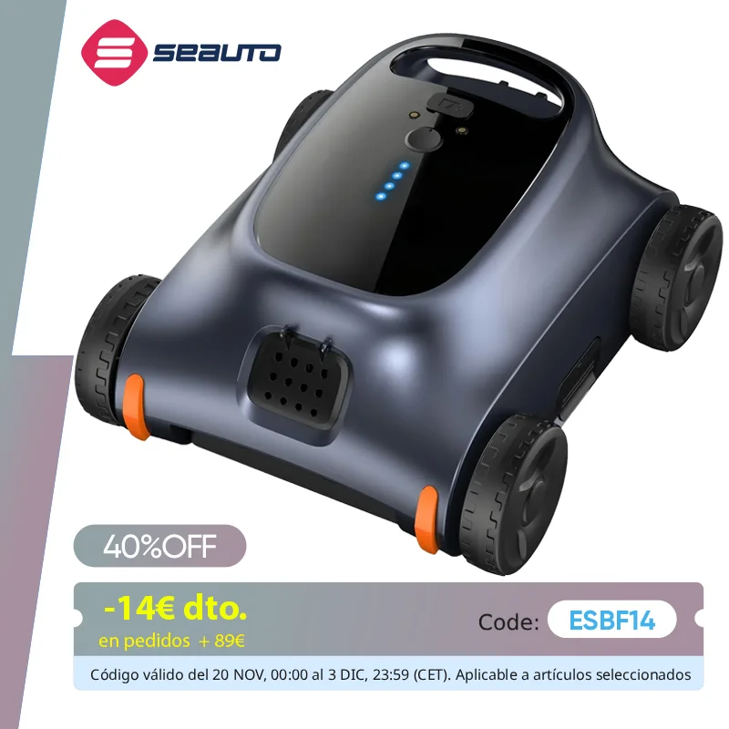 [180 minutes d'exécution jusqu'à 2000 pieds carrés] Aspirateur de piscine sans fil Grennix 50 000 Pa aspiration puissante pour piscines plates au sol