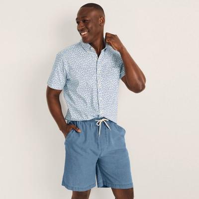 Pull-On Casual Shorts, Men, size: 36-38, regular, Blue, Cotton, by Lands' End