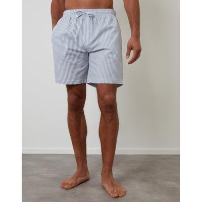 Threadbare Men's Blue Stripe Cotton Poplin Lounge Shorts (3 Pack)