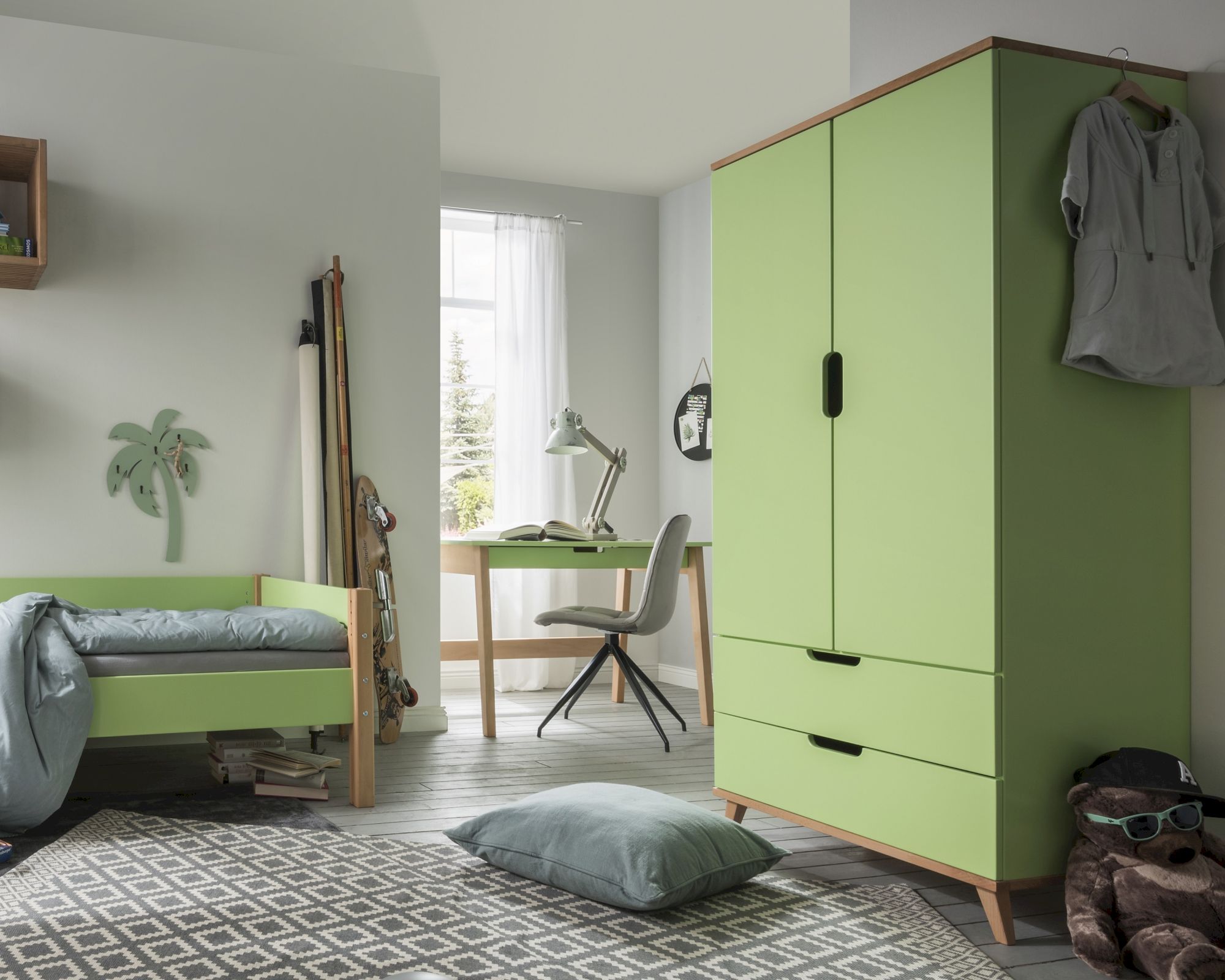 INFANSKIDS »Infanscolor« Kinderzimmer Kleiderschrank grün – erhältlich in 2 Ausführungen