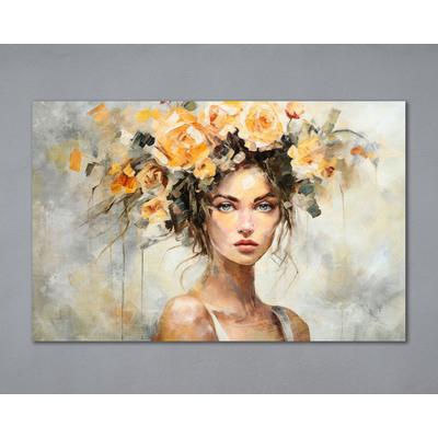 La Casa »Frau mit blumiger Aufsteckfrisur« Ölbild handbemalt 140x90 cm Image