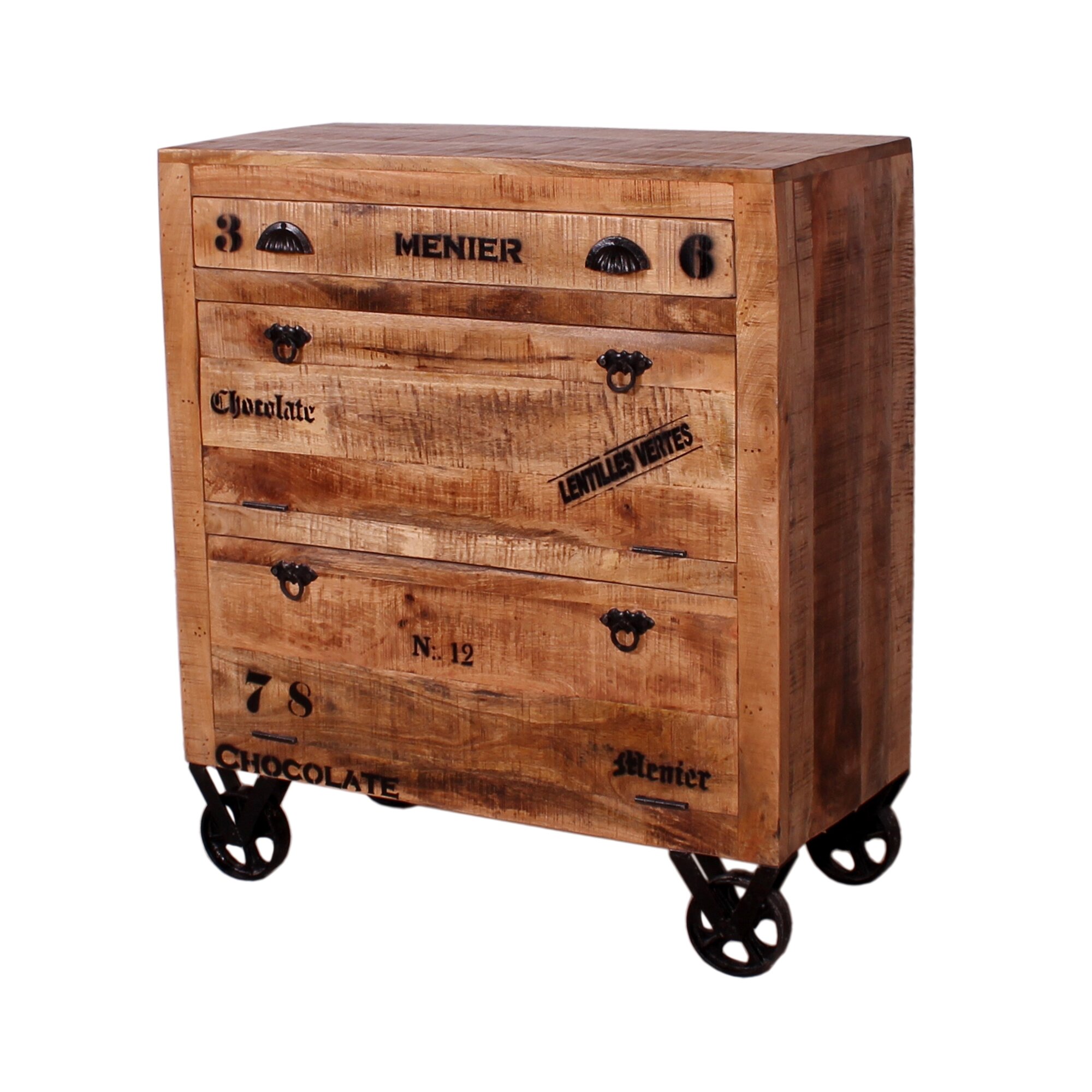 SIT »Rustic« Massivholz Mango Schuhschrank - hoch