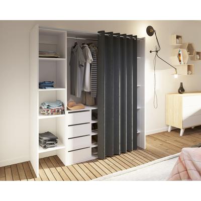 TemaHome »Tom 2.1« Kleiderschrank mit Vorhang Weiß Dunkelgrau TemaHome »Tom 2.1« Kleiderschrank mit Vorhang Weiß Dunkelgrau – erhältlich in Image