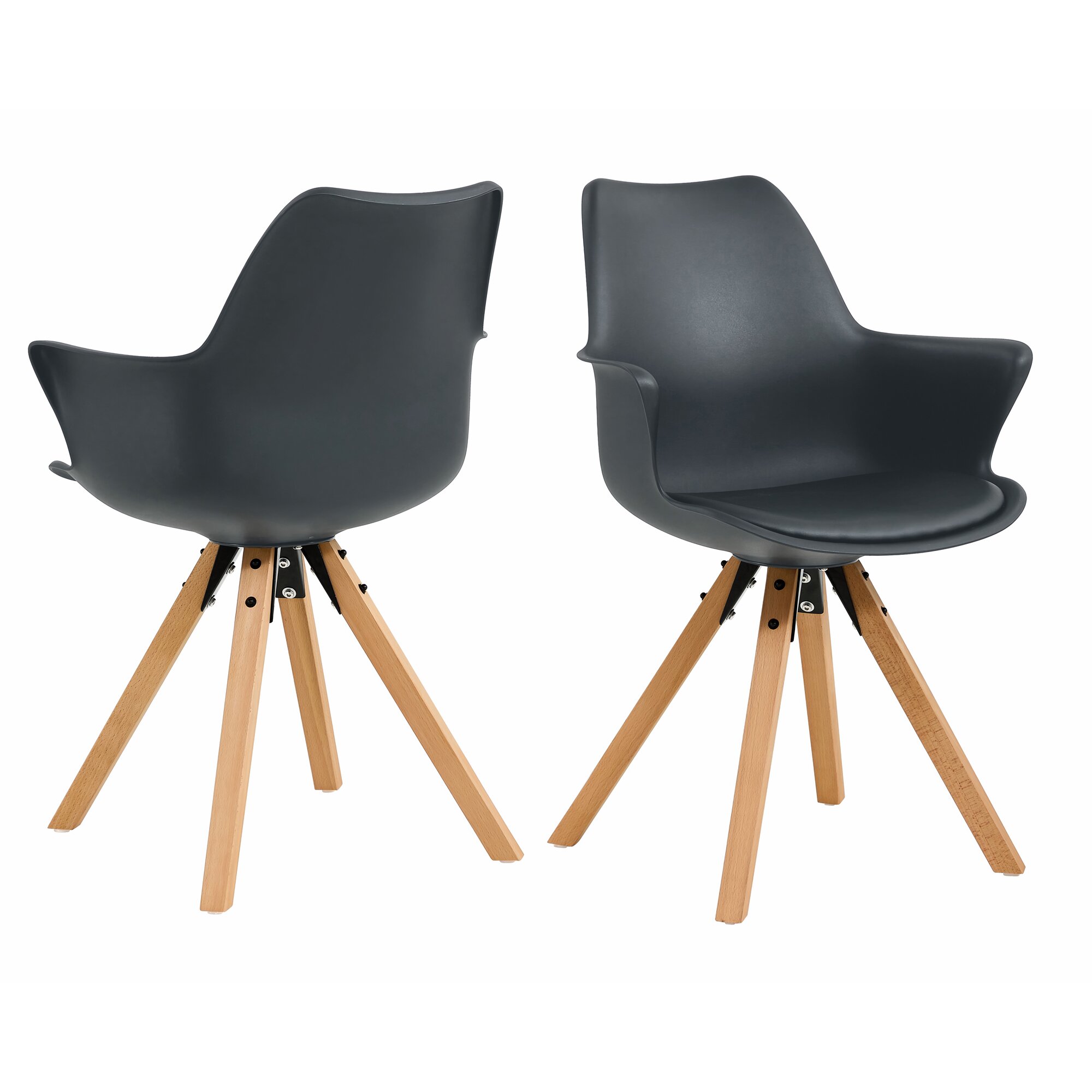 SalesFever »Paris« Armlehnstuhl 2er-Set dunkelgrau