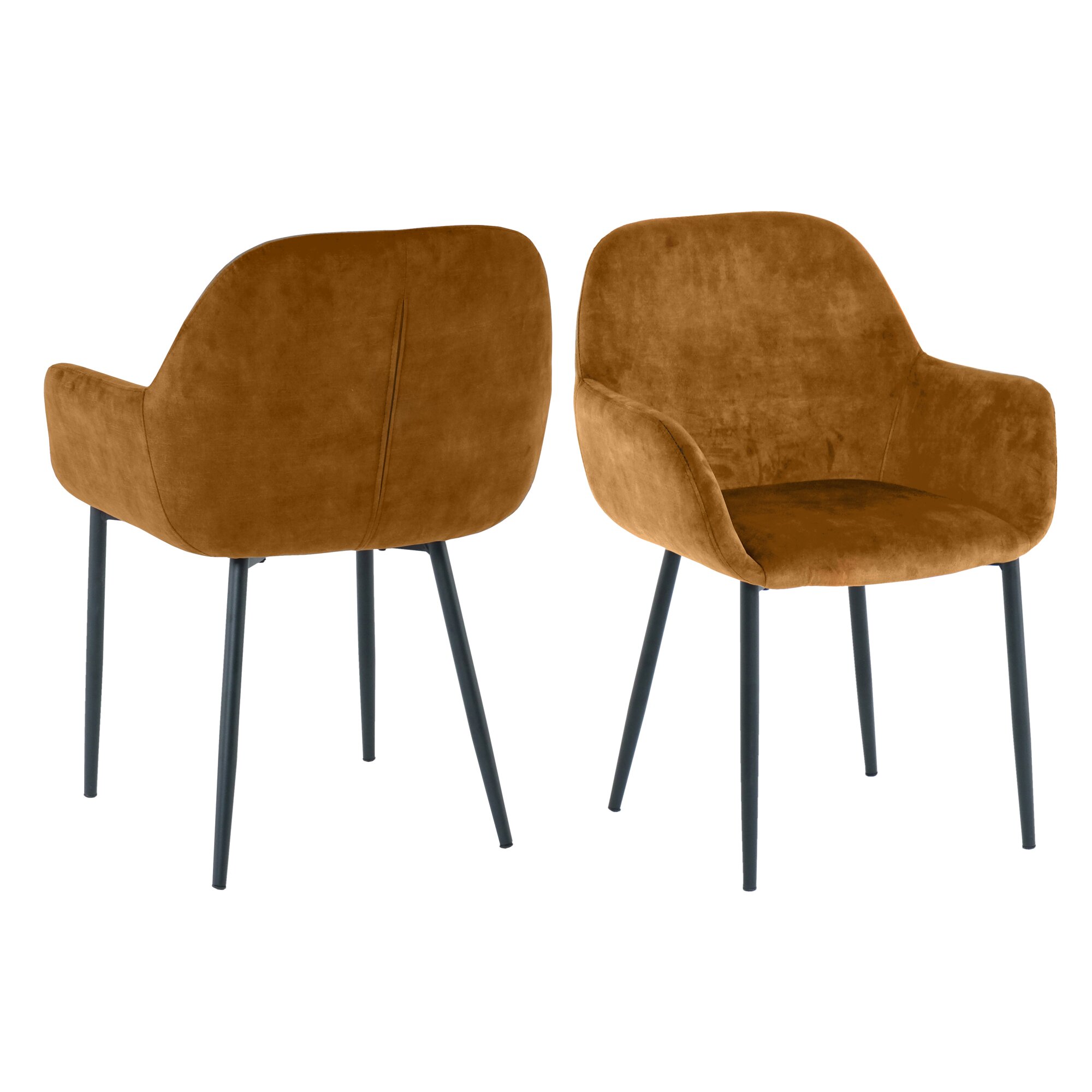 SIT »Lucy« Armlehnstuhl 2er-Set Samt gelb