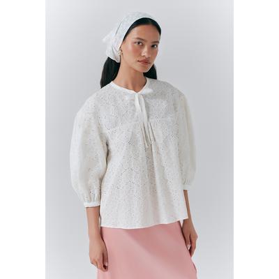 Ghost Loren Embroidered Cotton Blouse