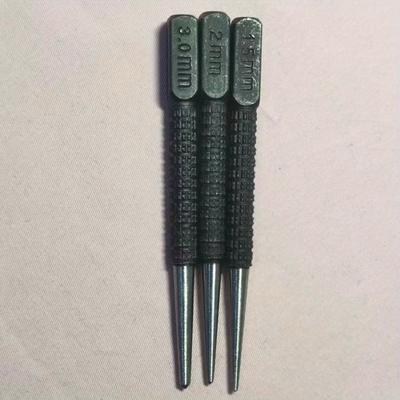 TEMU 3pcs 1.5 / 2 / 3mm High Carbon Steel Center Punch Set 3.98 Inch Alloy Steel Metal Wood Marking Drill Tool Anti-slip Center Punch Image
