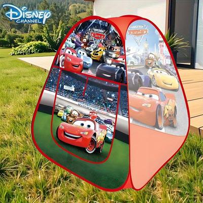 TEMU 1pc Cars Themed Tent, Portable Folding Playhouse, Essential For Indoor And Outdoor Camping, Waterproof Lightweight Design, Gift And Birthday Present For Boys Image