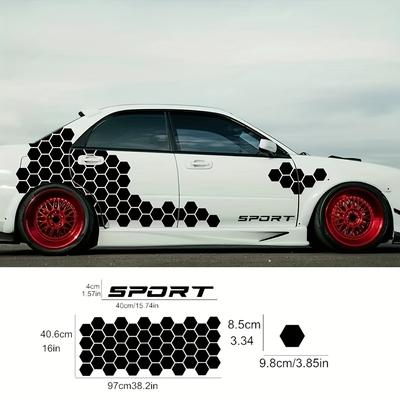 TEMU 48pcs, Hexagonal Grid, Sports Combination, Diy , Side Honeycomb, Rear Sticker, Car Sticker. Image