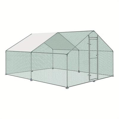 TEMU Secure Lockable Chicken Coop With Galvanized & Uv-resistant Pvc Shade - Poultry, Birds & Small Animals Image