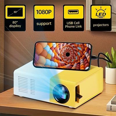 TEMU Mini Projector, Support 1080p Home , Compatible Projector, Portable Mobile Phone Projector For Image