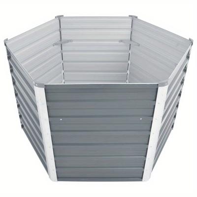 TEMU Garden Raised Bed Galvanized Steel 129x129x77 Cm Grey Image