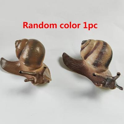 TEMU 1pc Random Color Cute Snail Ornament - Realistic Plastic Garden Plant Model With Brown And , Ideal For Home, Office, Or Desk Decor, Garden Decoration | Artistic Animal Design | Detailed Texture Image