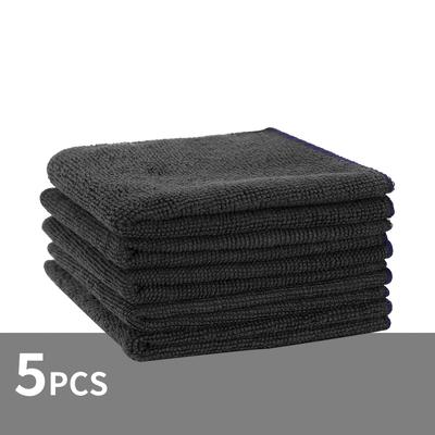 TEMU 5/10pcs Black Absorbent Cleaning Cloths, Microfiber Cleaning Sponges For Washing Dishes And Wiping Tables, Pot Cleaners That Do Not Shed, Suitable For Home Kitchen Use. Image