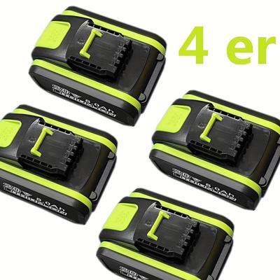 TEMU 4pcs Wa3553 20v 8.0ah Replacement For Wa3014 Wa3551 Wa3556 Wa3570 Wa3572 Wa3641 Rw9351.1 Lithium-ion Battery, Compatible With 20v Wox Wx390 Wx176 Wx178 Cordless Power Tools Image