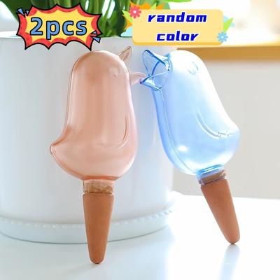 TEMU 2pcs Bird-shaped Automatic Irrigation Droppers - Transparent Plastic, For Indoor & Outdoor Plants, Lawn Care, Potted Plant Watering, Multifunctional Gardening Tool, Exquisite Design Image