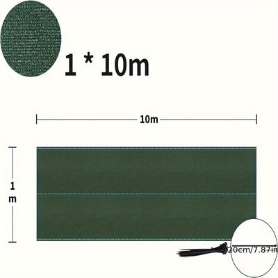 TEMU Privacy And Wind Protection Screen 150 G/m² Shade Net With Cable Ties For Fence Balcony Garden And Uv Sun Protection In And Green 100cm Image