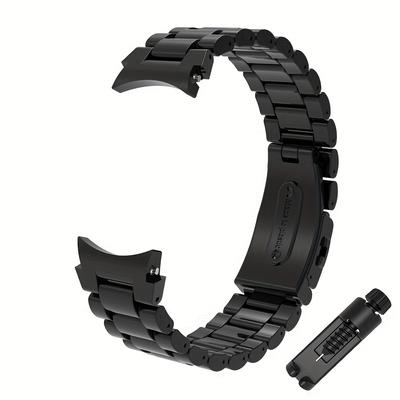 TEMU For Galaxy Watch 7/6/5/4 20mm Resin Strap - Durable Pc Triple-bead Design, Fit, Push Button Closure, Assorted Colors (purple, Black, Pink, Blue, Green, Gray) Image