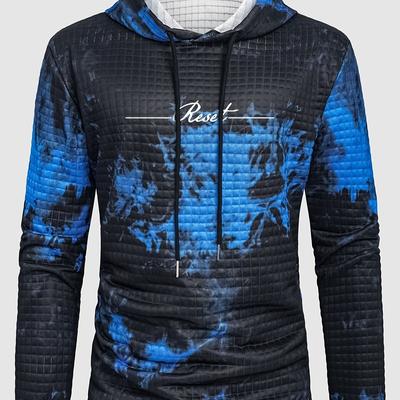 TEMU Letter Reset Print Men's Comfortable Stylish Hoodie - Long Sleeves & Drawstring Design - Meticulously Crafted For Men Autumn & Winter Wear Image