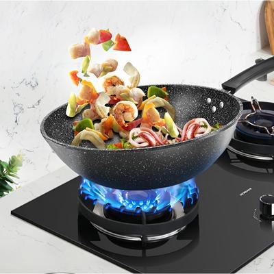 TEMU Commercial-grade Cast Iron Wok Pan 11.8/12.6 Inch – Restaurant & Home Kitchens – Ideal For Stir-frying, Searing, Pancakes – Durable, Easy-to-clean Cookware For Gas, Induction & Camp Stoves Image