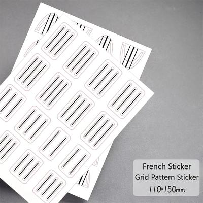 TEMU 2pcs/3pcs Nail Art Stickers Set, New Nail Art Plate Template With Positioning Line To Draw Grid Pattern And French Design Quickly. Image