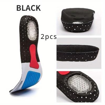 TEMU 2pcs Eva Gel Sports Insoles For Men - Arch Support Heel Cushions With Breathable Design, , And Shock Absorption For Sneakers (size 38-48), Shoe Insoles Image