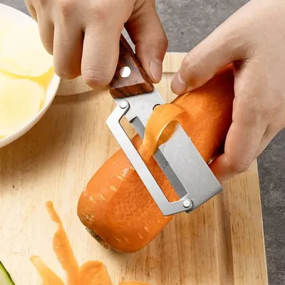 Wooden Handle Paring Knife High Appearance Kitchen Special Fruit Planer Sugarcane Paring Knife Household Thick Scraping Tools
