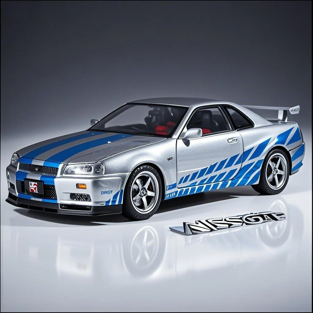 Große Größe 1:18 Skyline Ares GTR GT-R R34 Legierung Sportwagen Modell Druckguss Metall Rennwagen Fahrzeuge Modell Sound Licht Kinder Geschenke