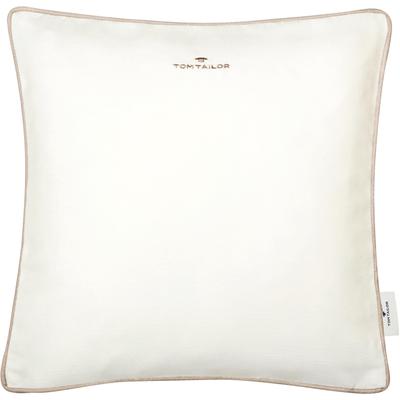 Dekokissen TOM TAILOR HOME "Dove Signature" Gr. 1, beige (sand, natur, beige, unifarben), B:40cm H:0,5cm L:40cm, Baumwolle, Polyester, Dekokissen_Sitzkissen_Kissenhüllen, mit Paspel, Kissenhülle ohne Füllung, 1 Stück Image