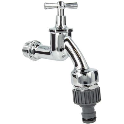 Tecuro - Auslaufventil 1/2 Zoll, Knebeloberteil, Rohrbelüfter dvgw, Steckkupplung - Messing Image