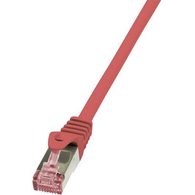 LogiLink CQ2044S RJ45 Netzwerkkabel, Patchkabel CAT 6 S/FTP 1.50 m Rot Flammwidrig, mit Rastnasensch Image