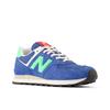 Sneaker NEW BALANCE "574", Gr. 37, blau agate, lime leaf, Leder, Textil, mehrfarbig, sportlich, Schuhe