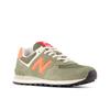 Sneaker NEW BALANCE "574", Gr. 36, schwarz olivine, flare, Leder, Textil, mehrfarbig, sportlich, Schuhe