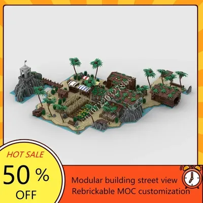 11021PCS Pirate Island Bay Strand Insel Erweiterung Modulare MOC Kreative street view Modell Image