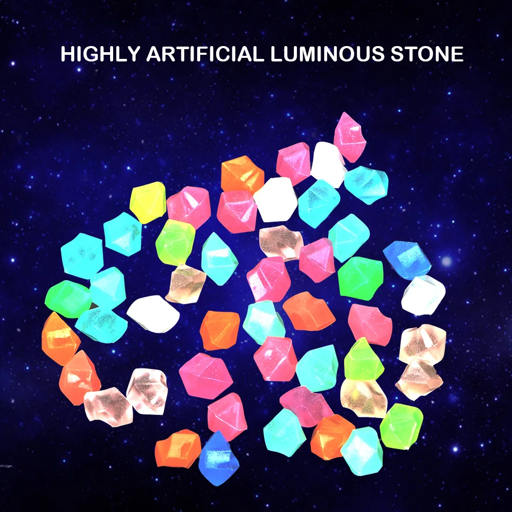 About 200-300 pieces/pack Luminous Stone Garden Decoration Glowing Pebbles Gravel about 180g/pack Artificial Cobblestone 14mm Image