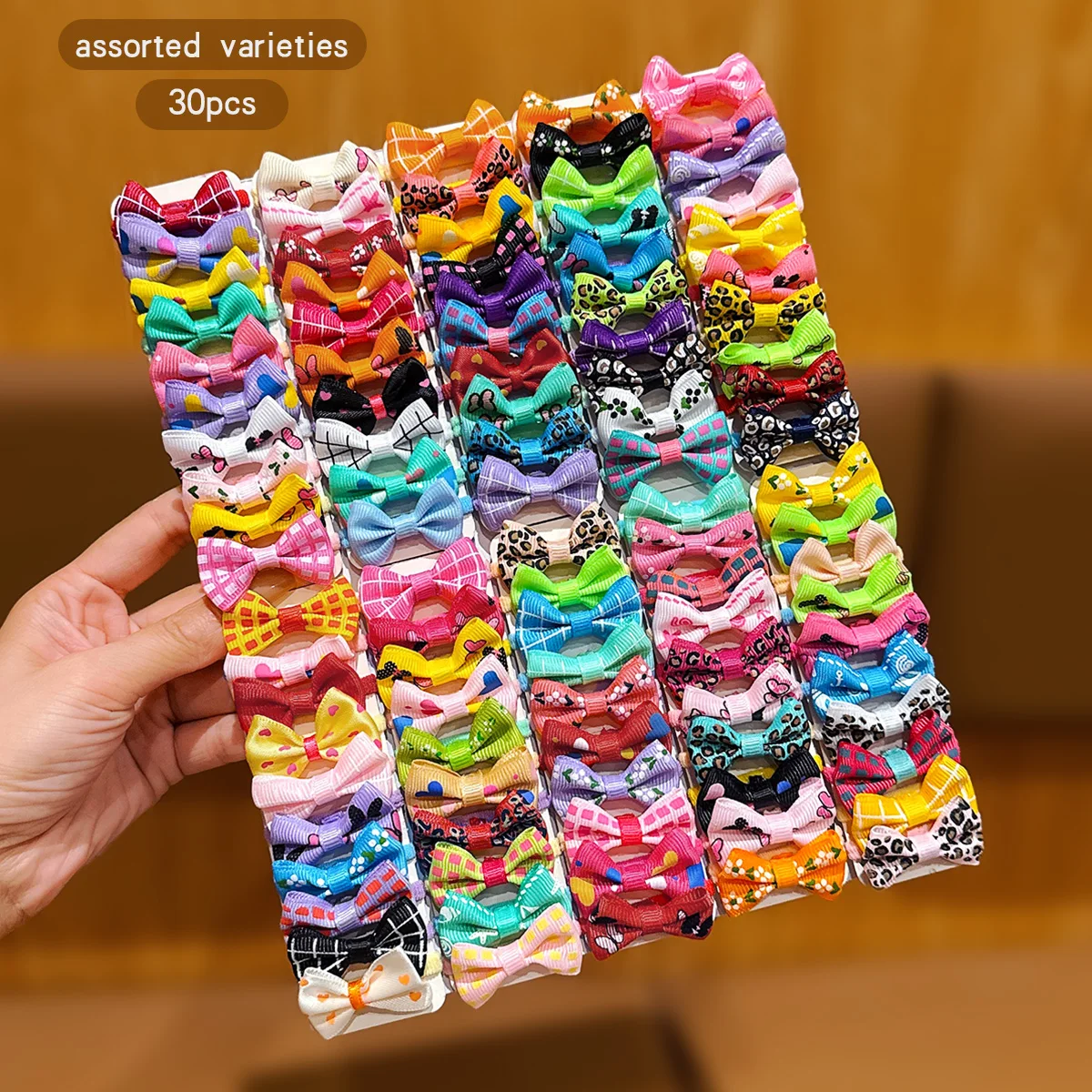 30 zufällig bedruckte Stirnbänder mit Schmetterlingsschleife und bunten Mustern, geeignet für den täglichen Haarschmuck Image