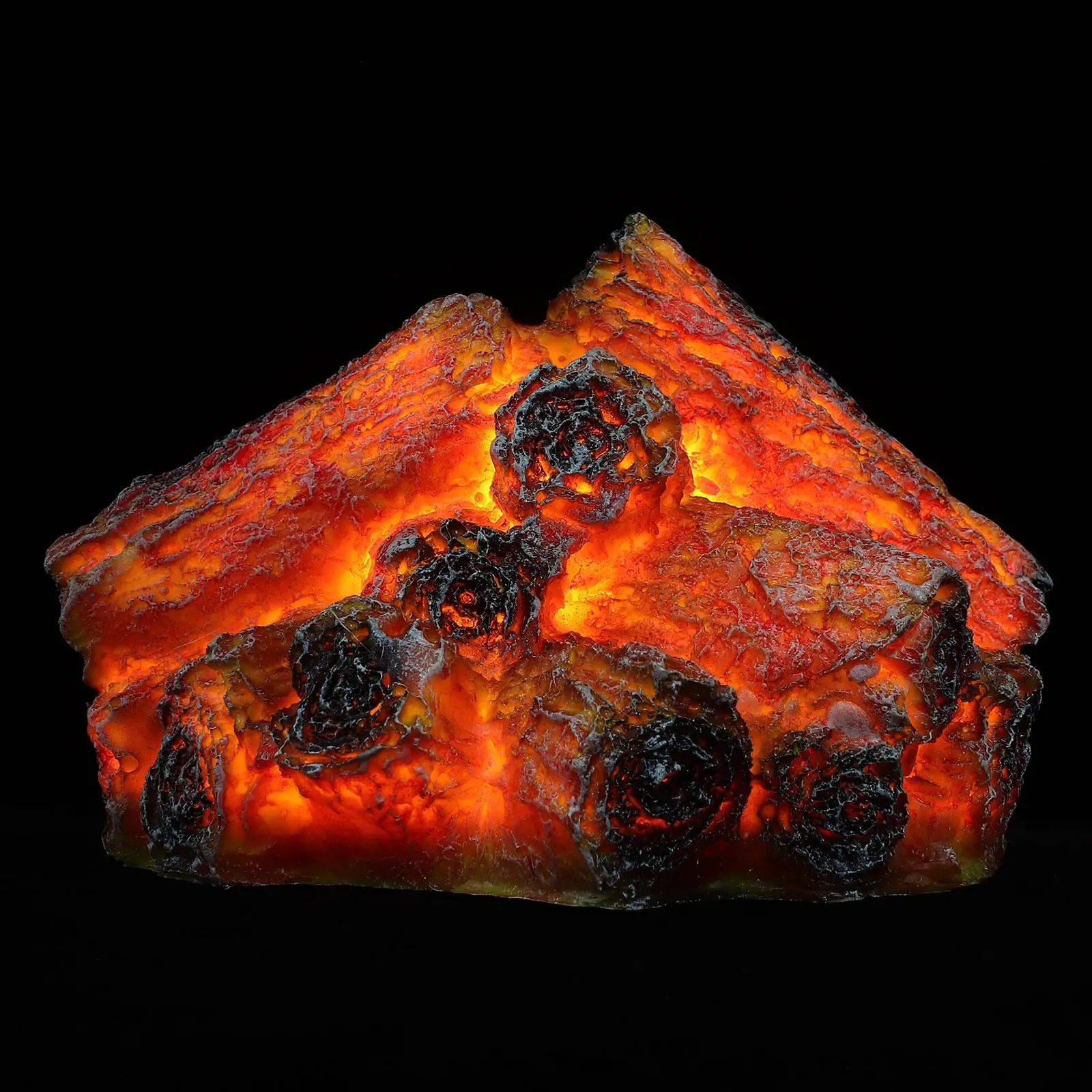 3D Harz Simulierte Holzkohle Flamme Licht Led Gefälschte Feuer Kamin Protokolle Desktop Lagerfeuer Dekor Lampe Für Party Urlaub Diy Image