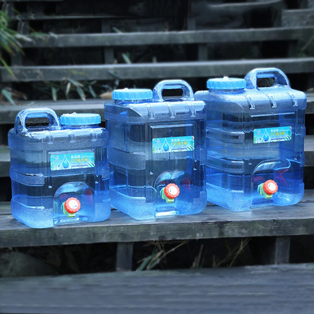 7,5/10/15L Camping Auto Wasser Träger Tank Outdoor Wandern Tragbare Wasser Lagerung Container Mit Wasserhahn Trinkwasser eimer Image