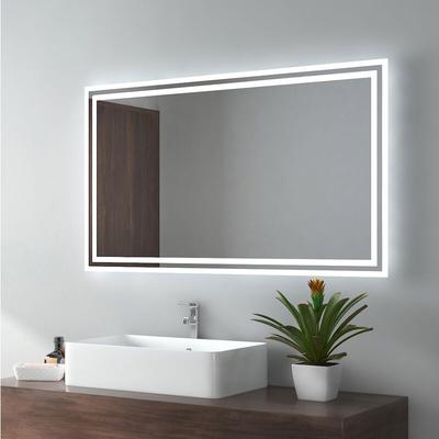 EMKE LED Badspiegel 100x60cm Badezimmerspiegel mit Warmweißes/Kaltweißes Licht Beschlagfrei und Image