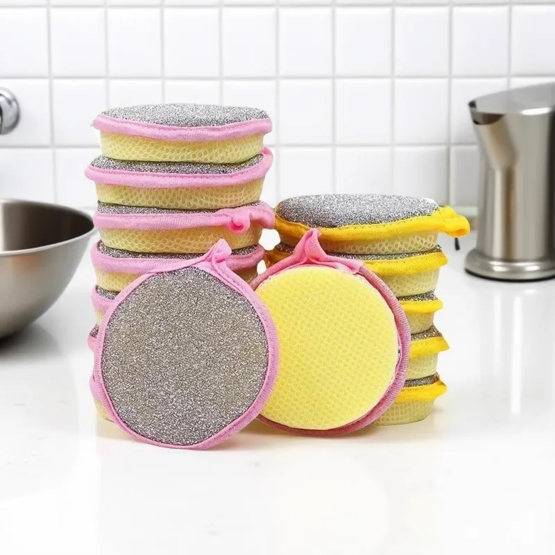 Küche Magic Sponge Scrubber Doppelseitiger, kratzfester Geschirrspülschwamm für Töpfe, Pfannen, Haushaltsreinigungsschwamm Image