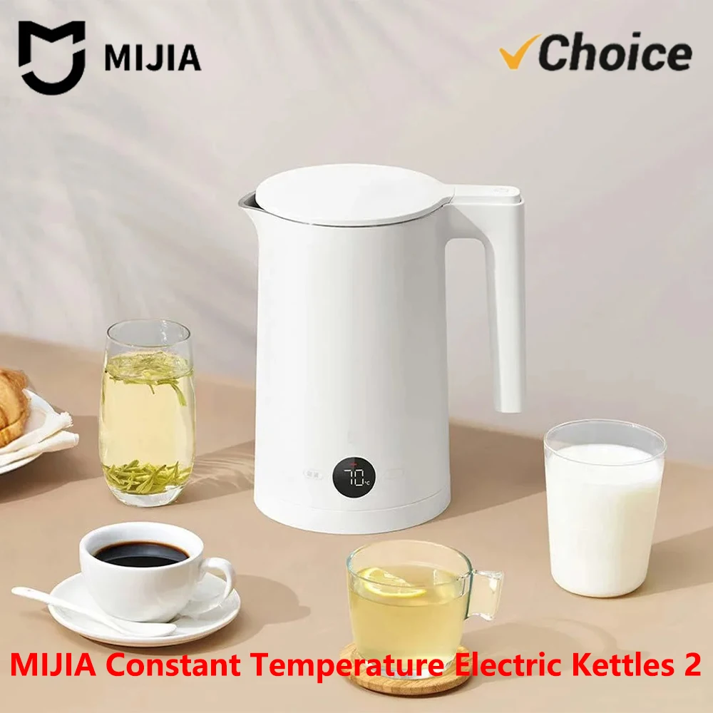 NEUER MIJIA Elektrischer Wasserkocher mit Konstanter Temperatur 2 LED-Digitalanzeigen 4 Thermos-Modi Teekanne für Reisen Heizkessel Image