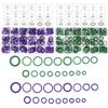O-Ring-Dichtungssatz, 540-teilig, 18 Größen, Gummischeiben, Dichtungssortiment, Grün/Lila,