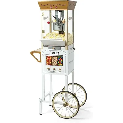 Hot Sale.Popular.Popcorn Maker Machine - Professional Cart With 8 Oz Kettle Makes Up to 32 Cups -