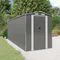 Abri de jardin gris clair 192x523x223cm, en acier galvanisé, décoration de jardin extérieur, salle