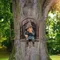 Statue de jardin créative elfe sortir arbre câlin adapté à la maison cour porche décoration jardin