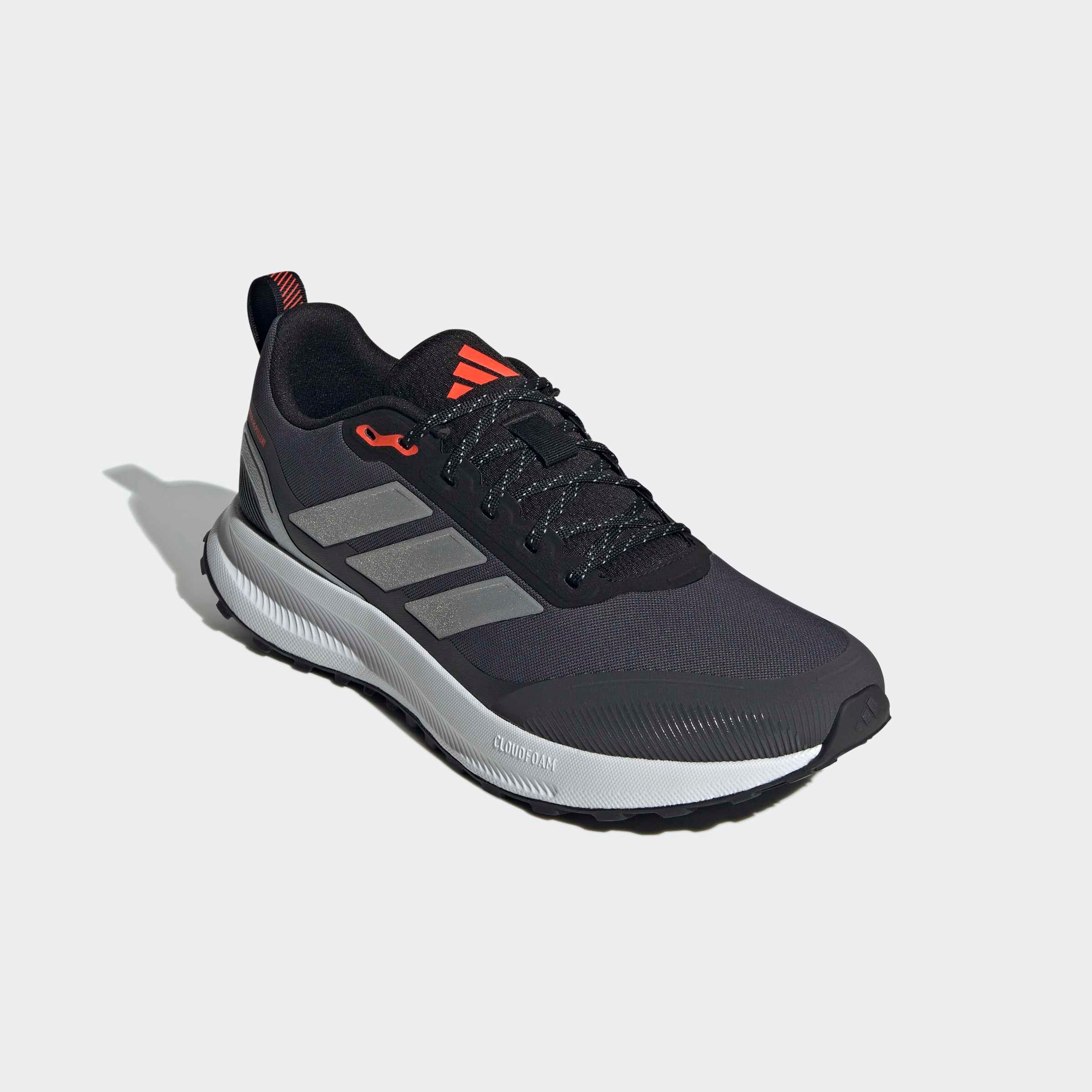Laufschuh ADIDAS PERFORMANCE "RUNFALCON 5 TR", Herren, Gr. 44, silber (core schwarz, silber metallic, carbon), Synthetik, Textil, Schuhe Laufschuh